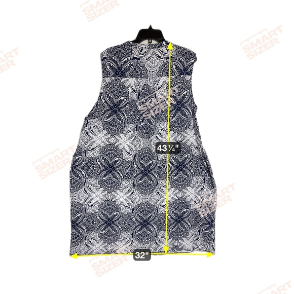 Old Navy Women's Dress 3X Rayon Sleeveless Blue Paisley Swimsuit Cover w/Tie-up - Picture 9 of 10